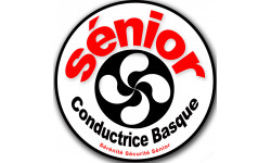 Conductrice Sénior Basque noir (15x15cm) - Sticker/autocollant