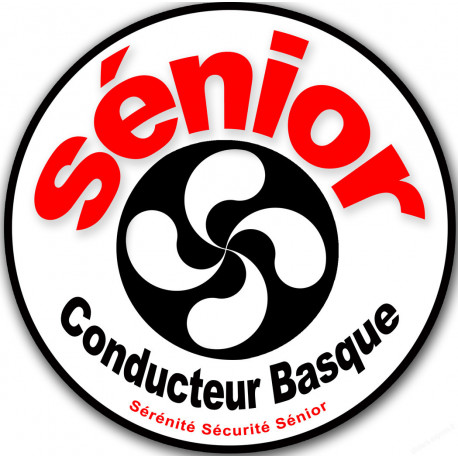 Conducteur Sénior Basque noir (15x15cm) - Sticker/autocollant