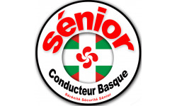Conducteur Sénior drapeau Basque (15x15cm) - Sticker/autocollant