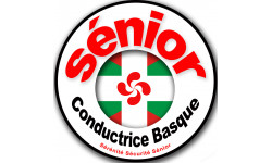 Conductrice Sénior drapeau Basque (15x15cm) - Sticker/autocollant