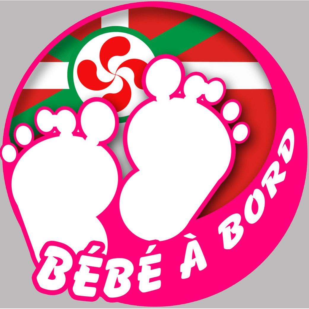 bébé à bord fille basque (15x15cm) - Sticker/autocollant