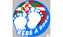 bébé à bord gars basque (10x10cm) - Sticker/autocollant