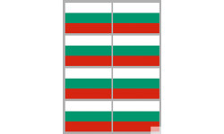 Drapeau Bulgarie - 8 stickers - 9.5 x 6.3 cm - Sticker/autocollant