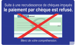 Paiement Chèques refusés - 10x6cm - Sticker/autocollant