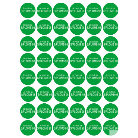 Série PRO SANS PLOMB 98 - 48 stickers de 2.8cm - Sticker/autocollant