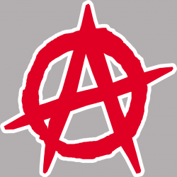 Symbole anarchie détouré (5x5cm) - Sticker/autocollant