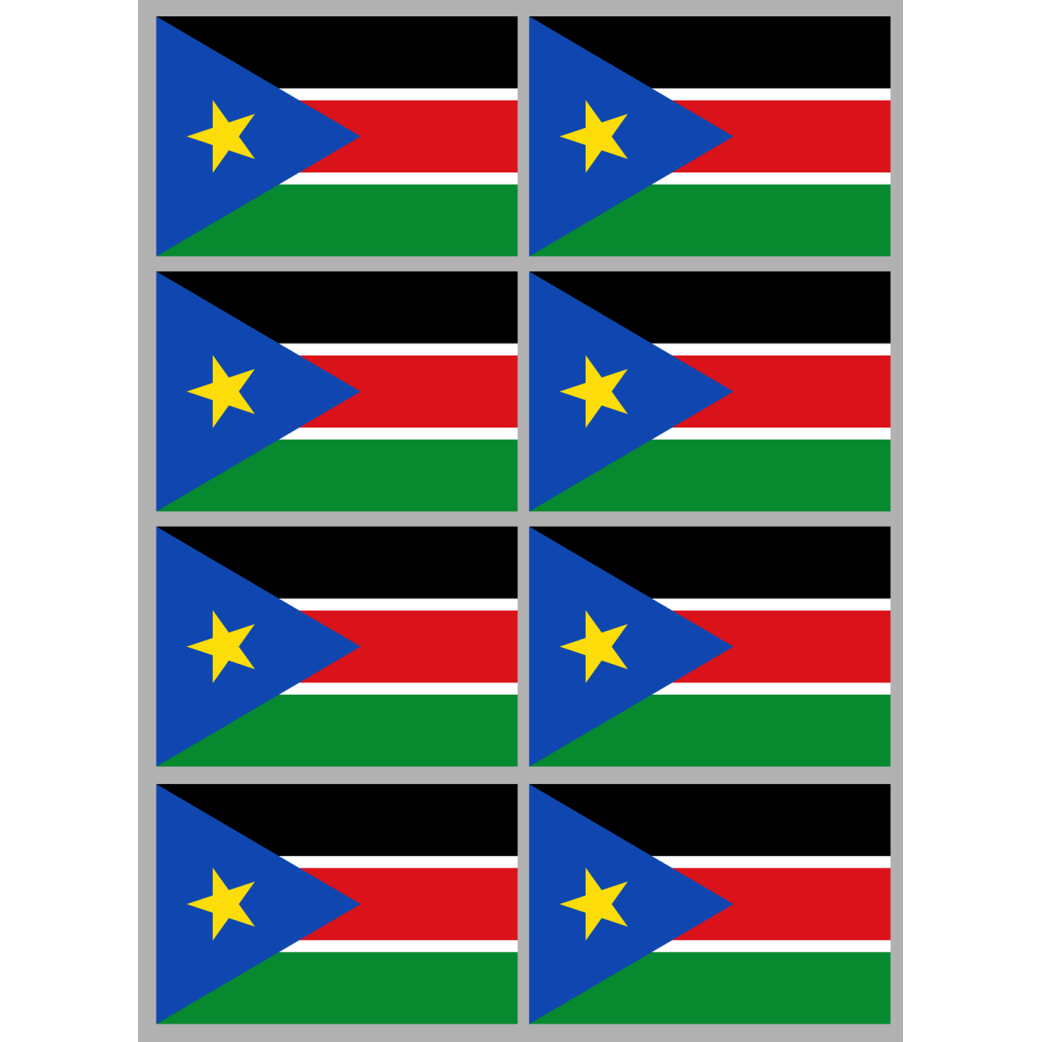 Drapeau Afrique du Sud (8 fois 9.5x6.3 cm) - Sticker/autocollant