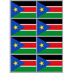 Drapeau Afrique du Sud (8 fois 9.5x6.3 cm) - Sticker/autocollant
