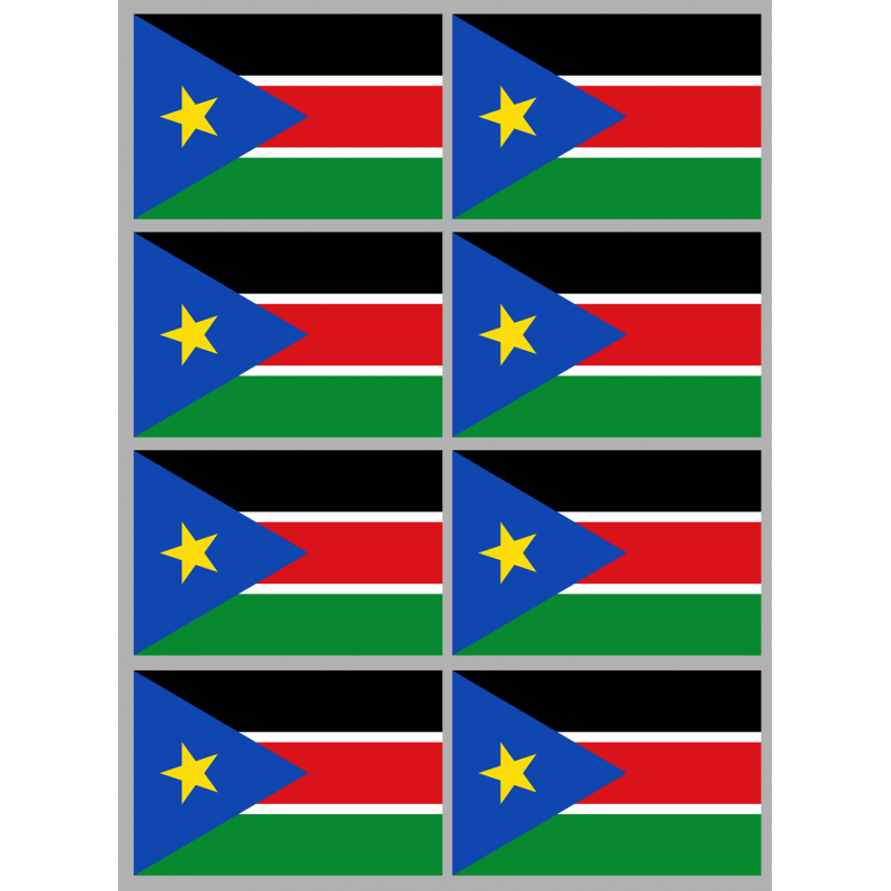 Drapeau Afrique du Sud (8 fois 9.5x6.3 cm) - Sticker/autocollant