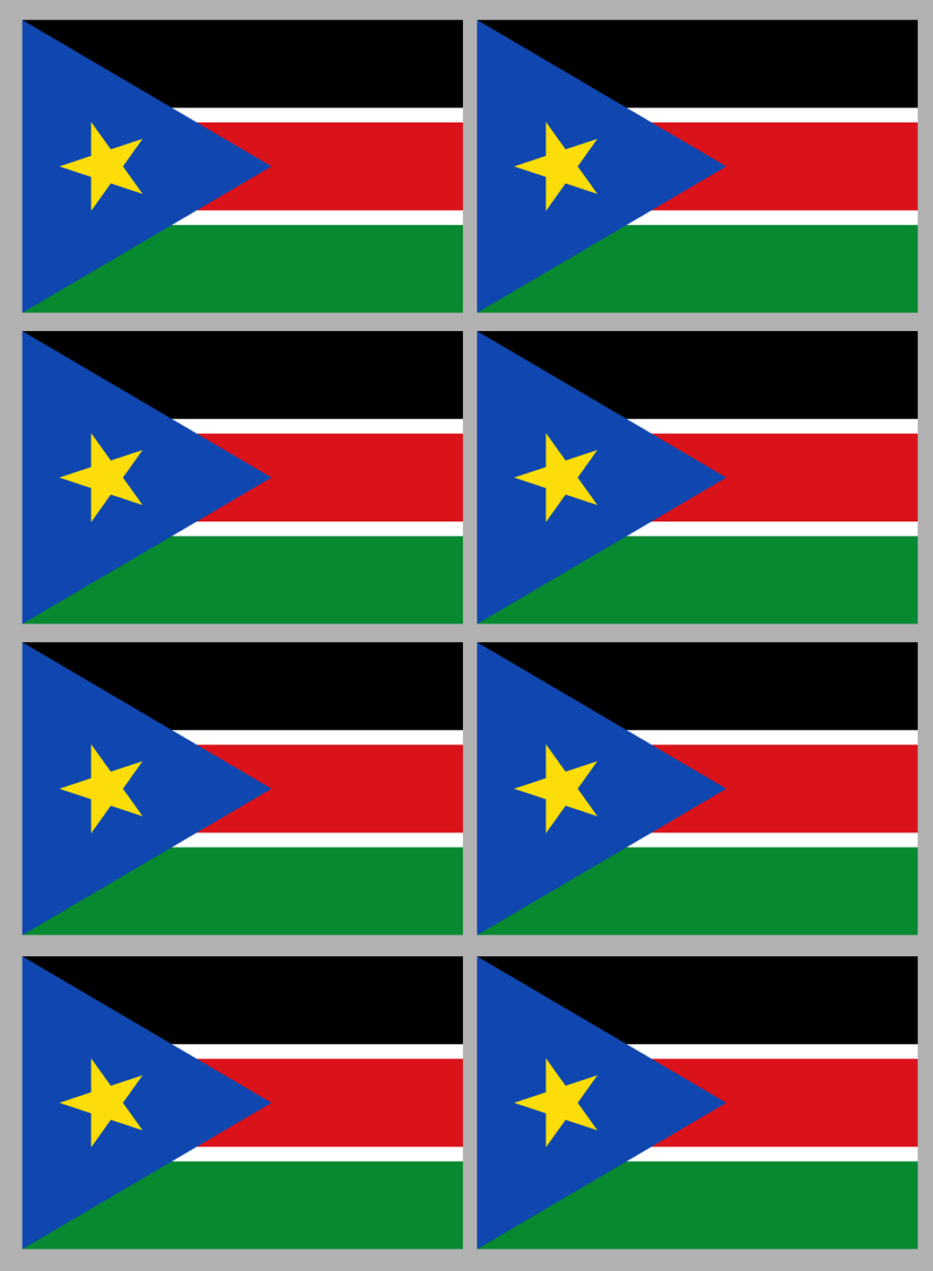 Drapeau Afrique du Sud (8 fois 9.5x6.3 cm) - Sticker/autocollant