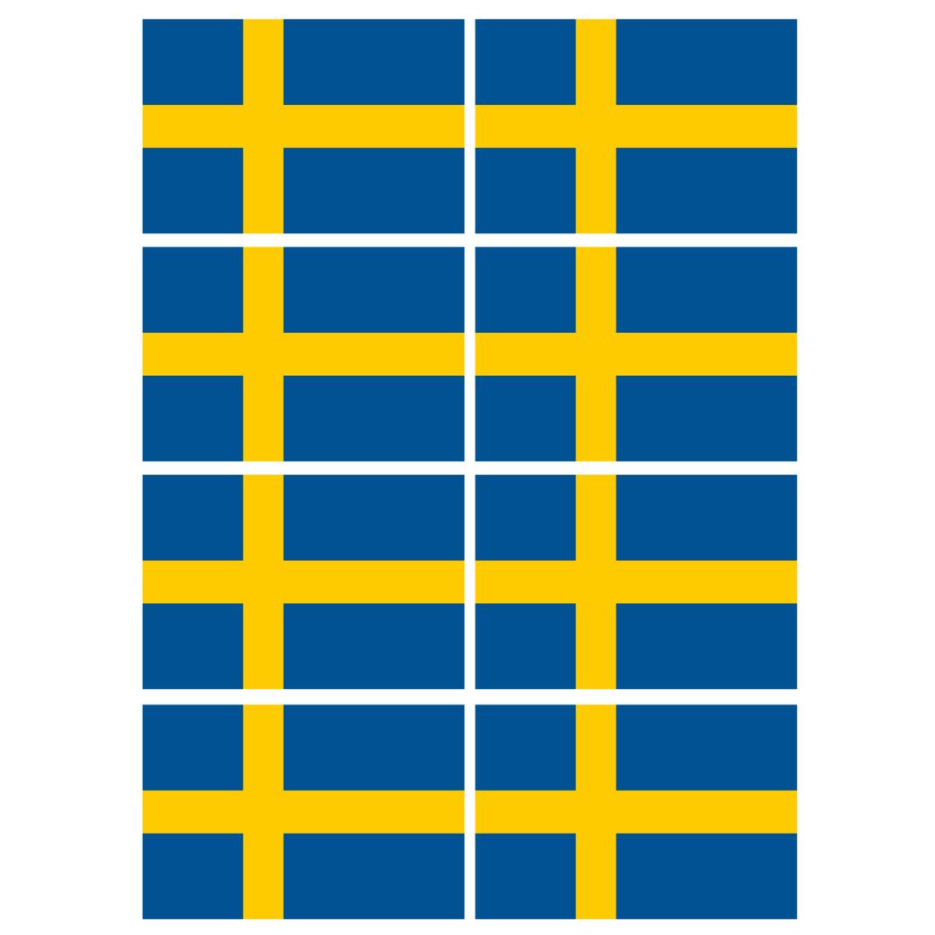 Drapeau Suède (8 stickers - 9.5 x 6.3 cm) - Sticker/autocollant