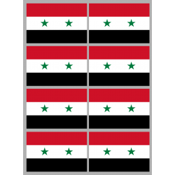 Drapeau Syrie av.2024 (8 stickers - 9.5 x 6.3 cm) - Sticker/autocollant