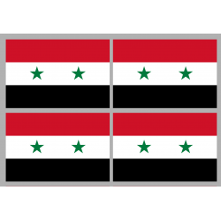 Drapeau Syrie av.2024 (4 stickers - 9.5 x 6.3 cm) - Sticker/autocollant