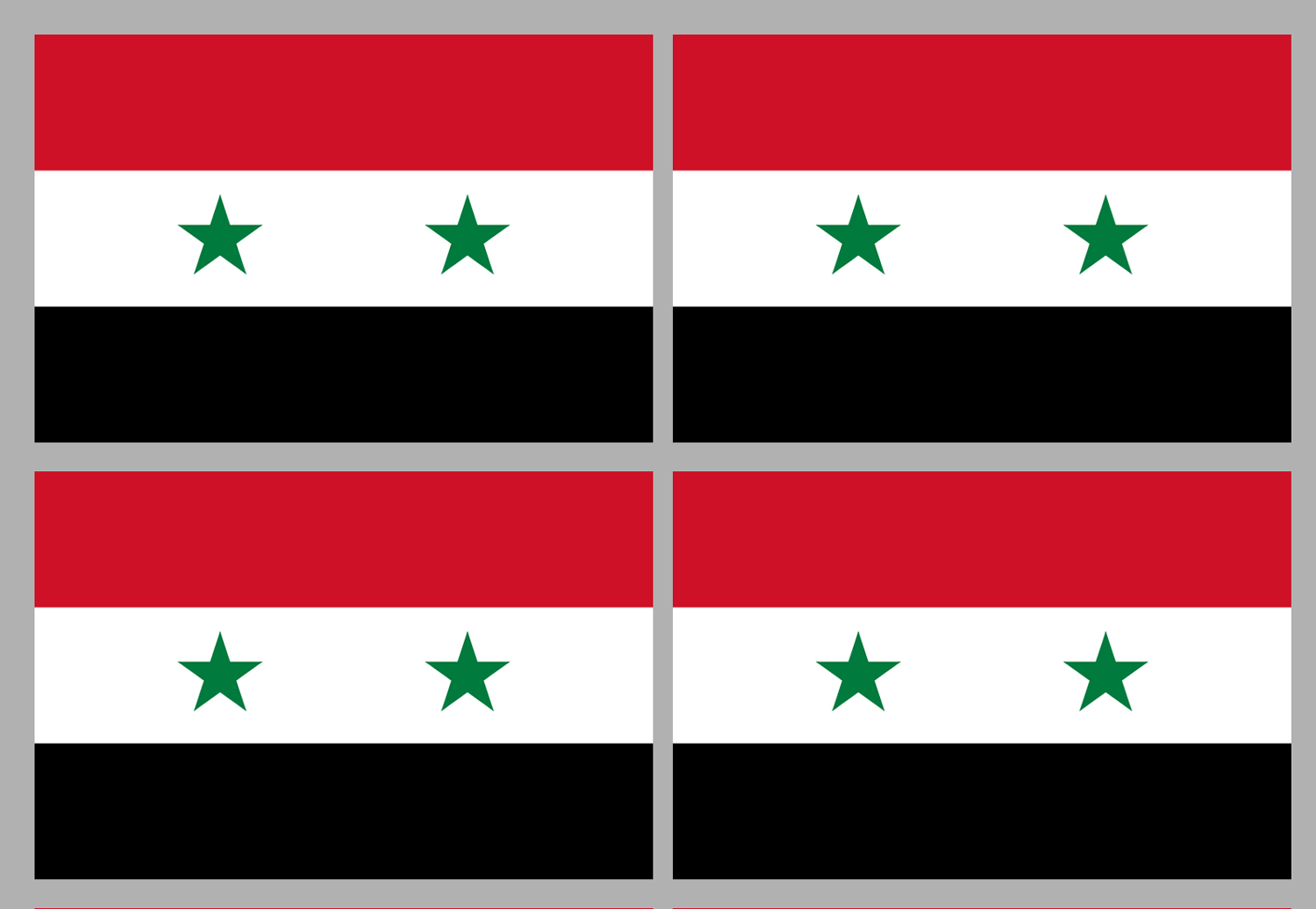 Drapeau Syrie av.2024 (4 stickers - 9.5 x 6.3 cm) - Sticker/autocollant
