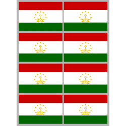 Drapeau Tadjikistan (8 stickers - 9.5 x 6.3 cm) - Sticker/autocollant
