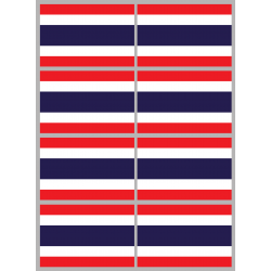 Drapeau Thaïlande (8 stickers - 9.5 x 6.3 cm) - Sticker/autocollant