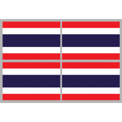 Drapeau Thaïlande (4 stickers - 9.5 x 6.3 cm) - Sticker/autocollant