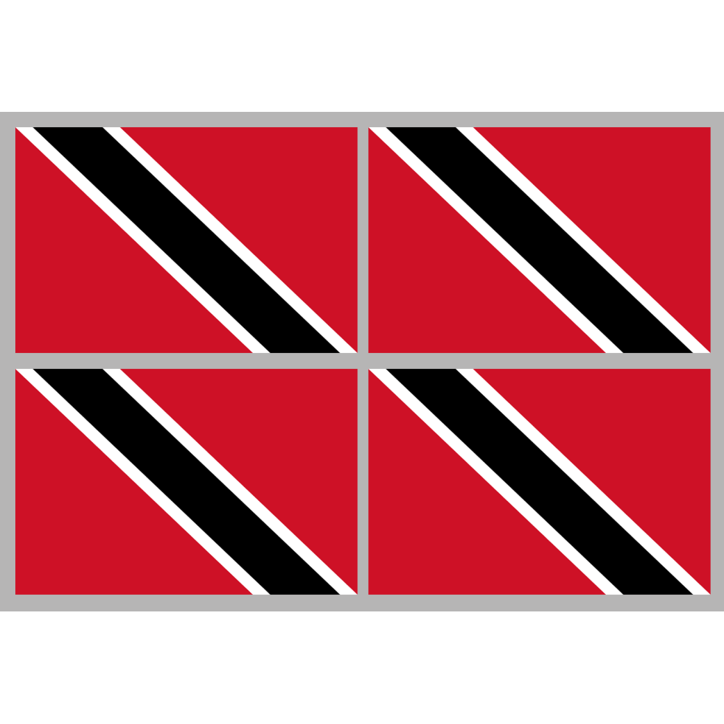 Drapeau Trinité-et-Tabago (4 stickers - 9.5 x 6.3 cm) - Sticker/autocollant