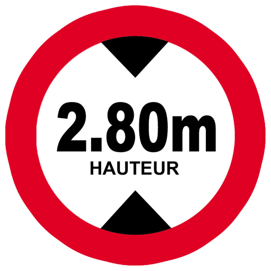 hauteur de passage maximum 2.80m - 15cm - Sticker/autocollant