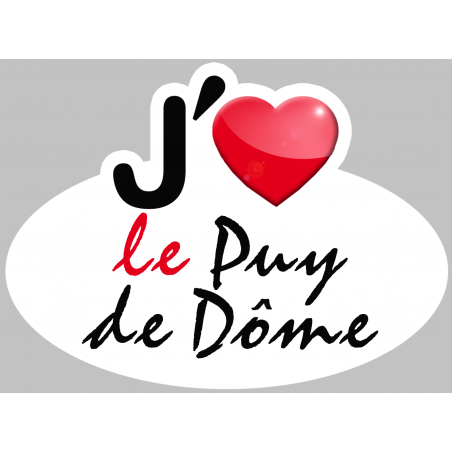 j'aime le Puy-de-Dôme (15x11cm) - Sticker/autocollant