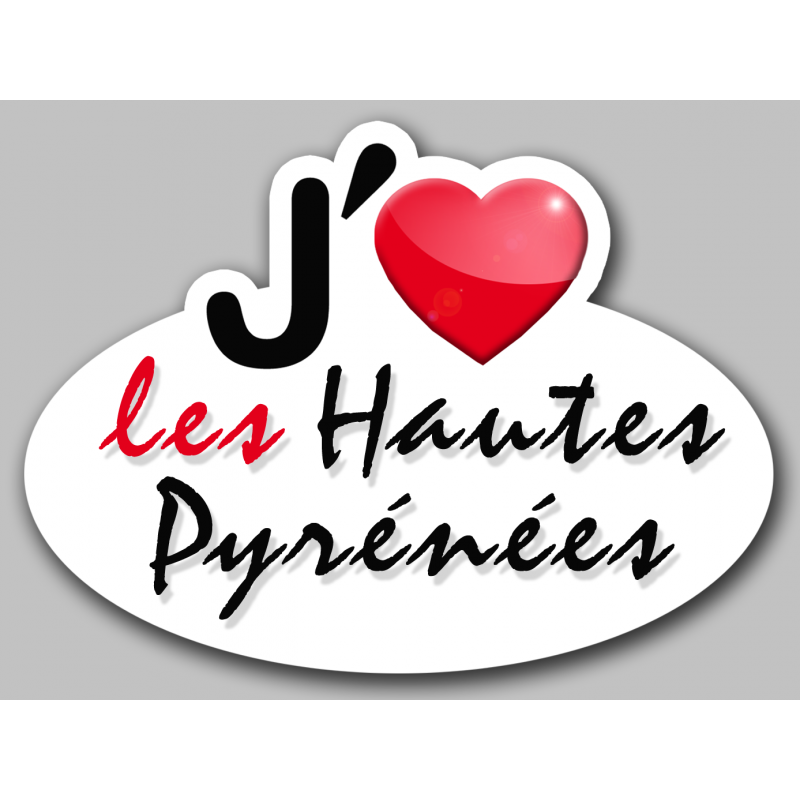 j'aime les Hautes-Pyrénées (15x11cm) - Sticker/autocollant