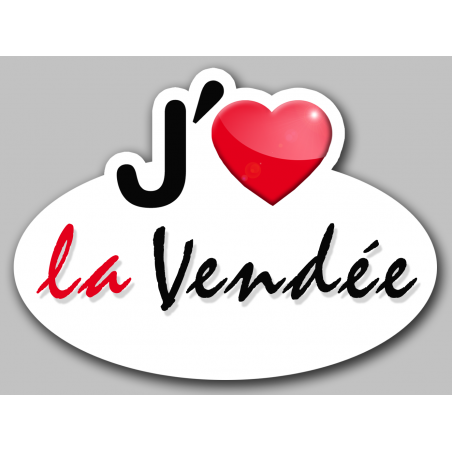 j'aime la Vendée (15x11cm) - Sticker/autocollant