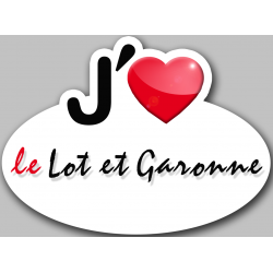 j'aime le Lot-et-Garonne (5x3.7cm) - Sticker/autocollant