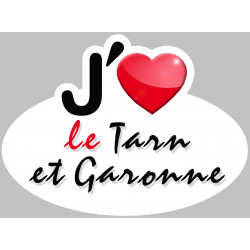 j'aime le Tarn-et-Garonne (5x3.7cm) - Sticker/autocollant
