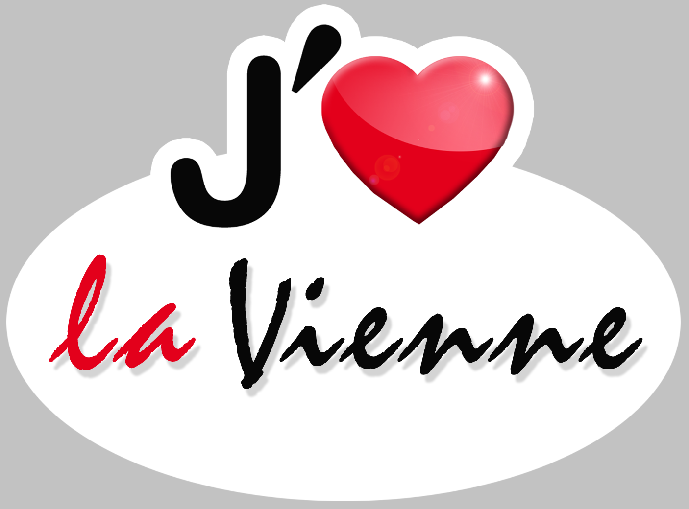 j'aime la Vienne (5x3.7cm) - Sticker/autocollant