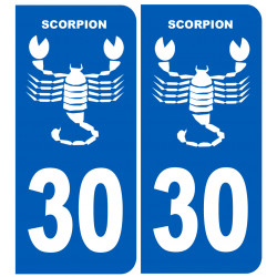 immatriculation scorpion 30 Gard (10.2x4.6cm) - Sticker/autocollant