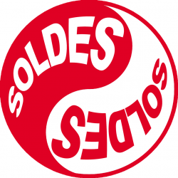 YIN YANG SOLDES rouge (15x15cm) - Sticker/autocollant