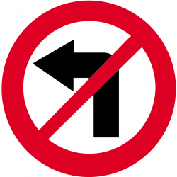 Interdit de tourner à gauche (15x15cm) - Sticker/autocollant