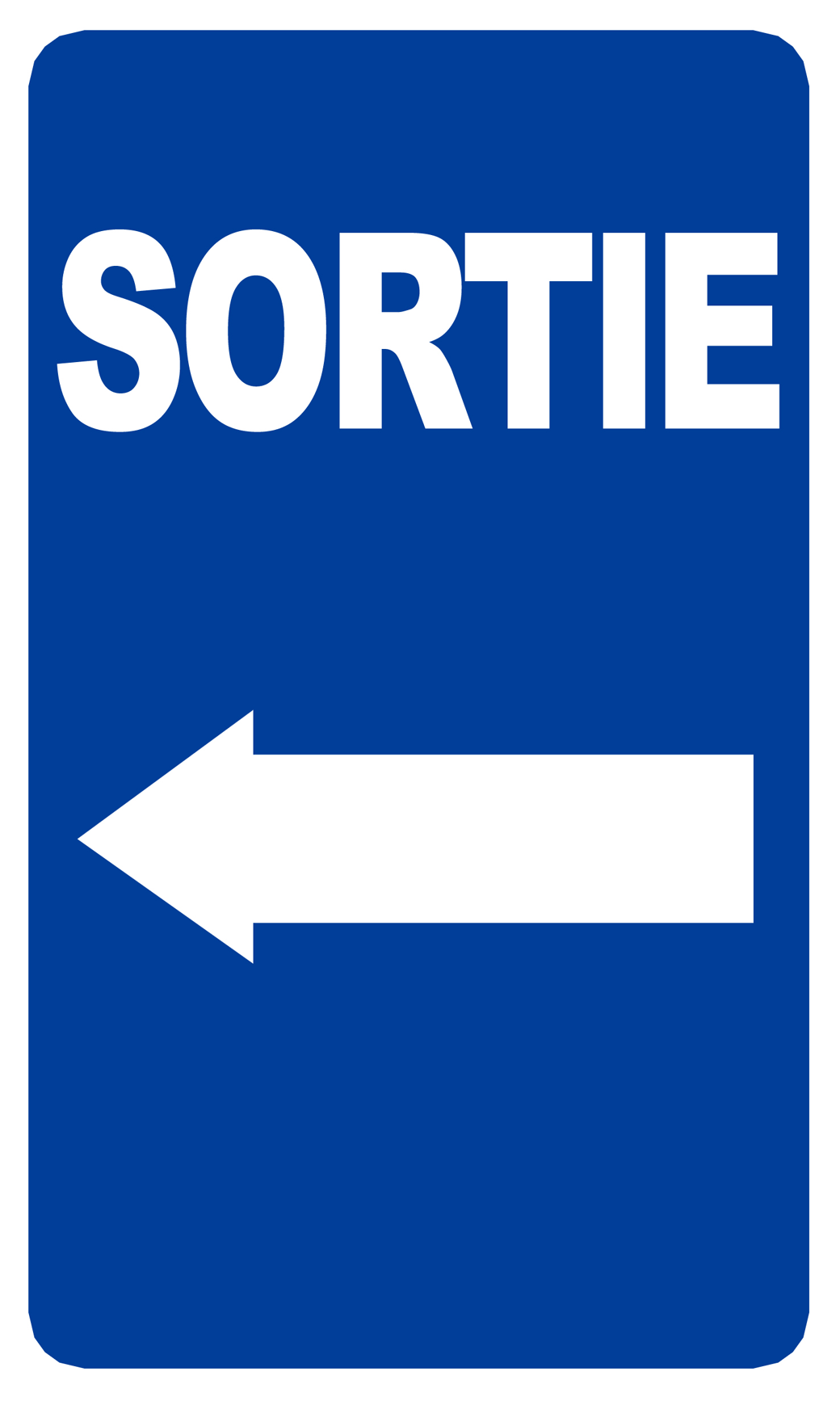 Sortie flèche vers gauche (15x9cm) - Sticker/autocollant