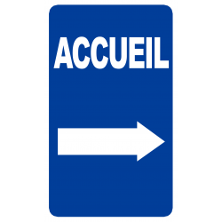 Accueil fléchage vers la droite (15x9cm) - Sticker/autocollant
