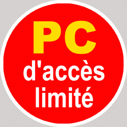PC d'accès limité (15x15cm) - Sticker/autocollant