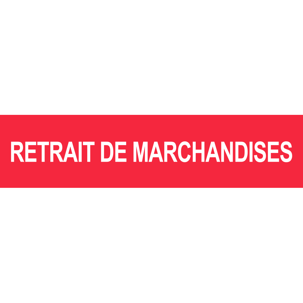 retrait de marchandises rouge (29x7cm) - Sticker/autocollant