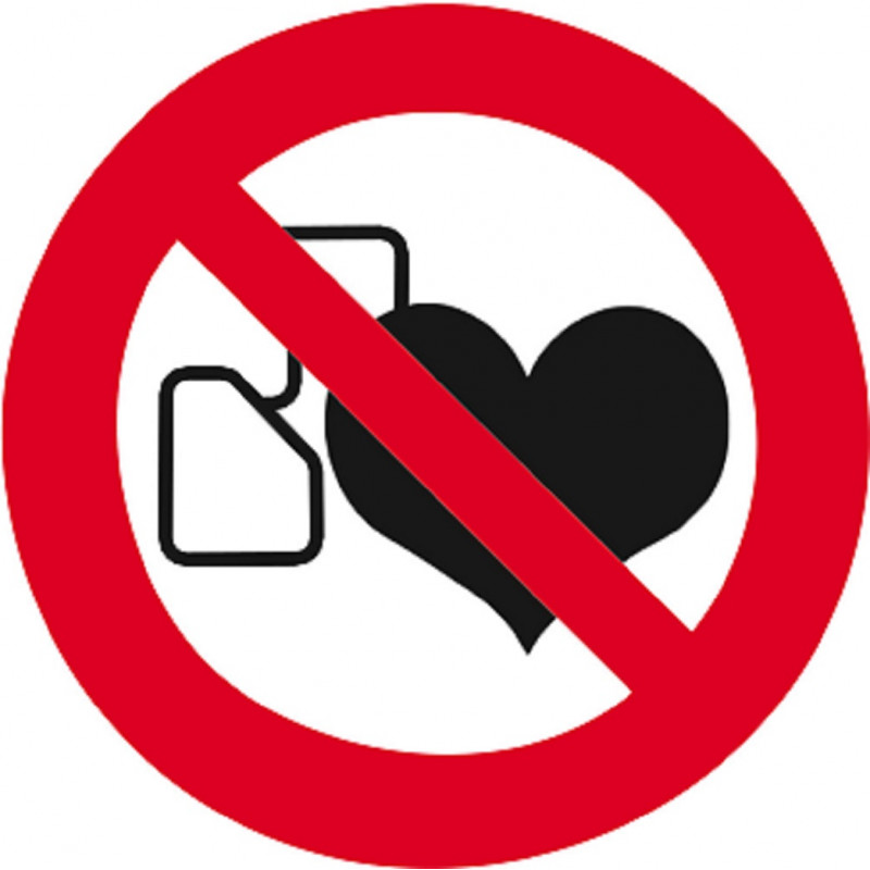Interdit aux personnes portant un stimulateur cardiaque - 20cm - Sticker/autocollant