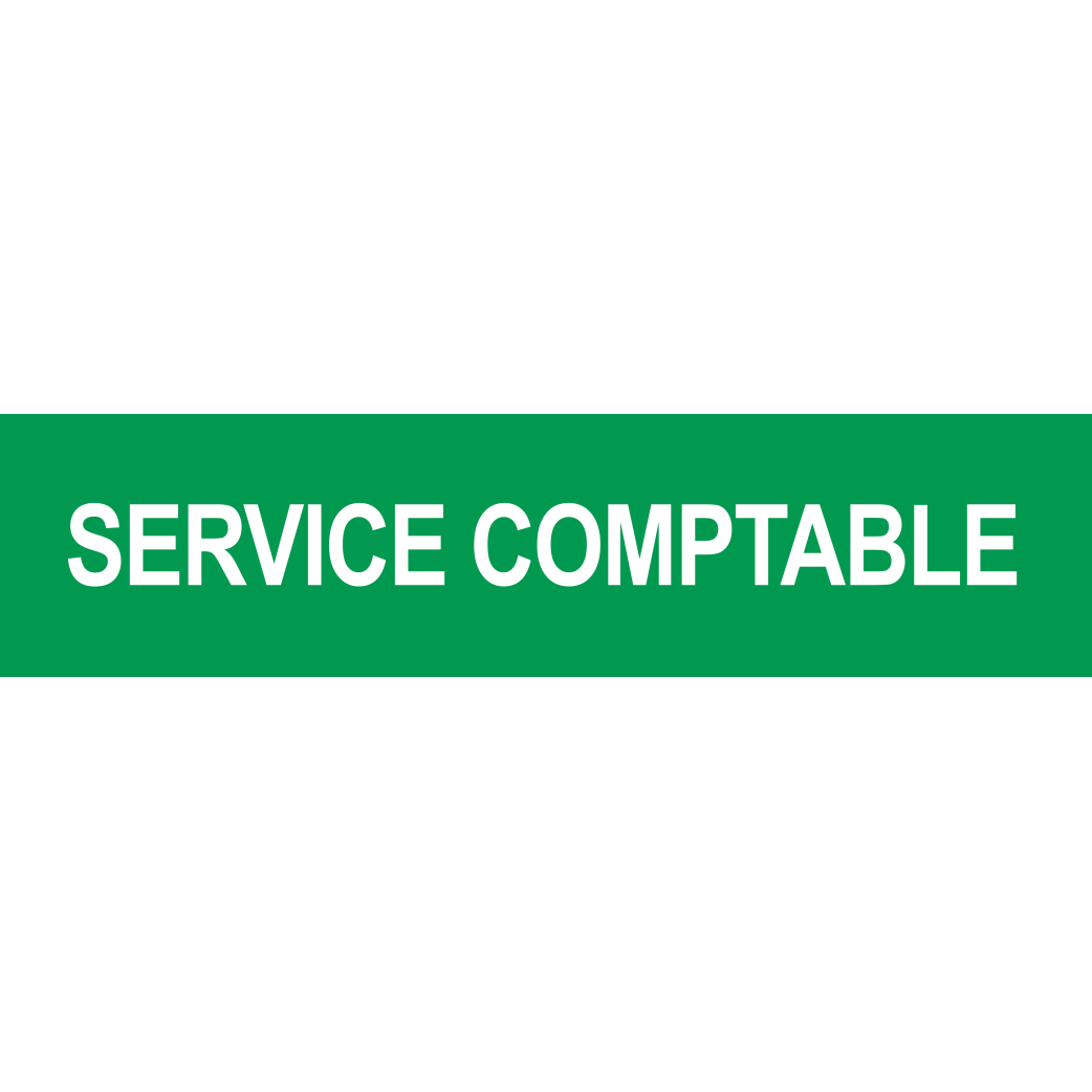 Local SERVICE COMPTABLE vert (15x3.5cm) - Sticker/autocollant