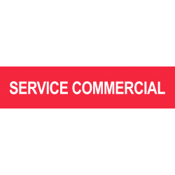 Local SERVICE COMMERCIAL rouge (29x7cm) - Sticker/autocollant