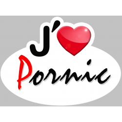j'aime Pornic - 13x10cm - Sticker/autocollant