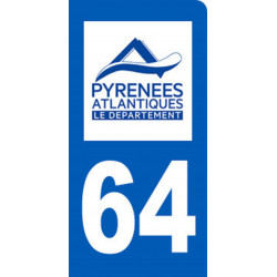 immatriculation motard 64 Pyrénées Atlantiques - Sticker/autocollant