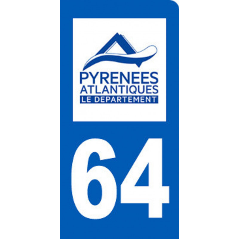 immatriculation motard 64 Pyrénées Atlantiques - Sticker/autocollant