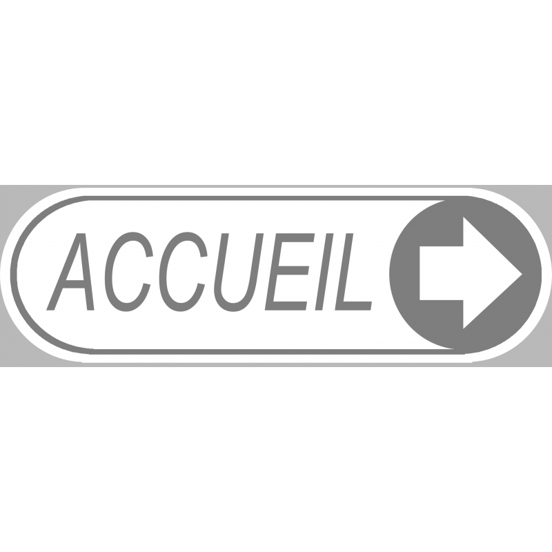 Accueil blanc directionnel droite (29x9cm) - Sticker/autocollant