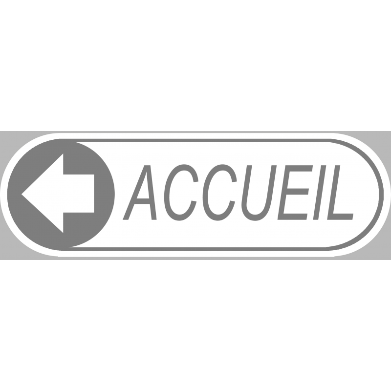 Accueil blanc directionnel gauche (19x6cm) - Sticker/autocollant
