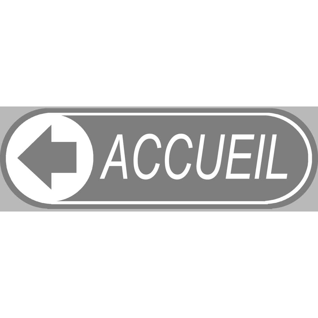 Accueil gris directionnel gauche (29x9cm) - Sticker/autocollant