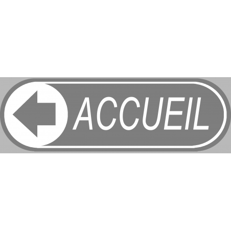 Accueil gris directionnel gauche (29x9cm) - Sticker/autocollant