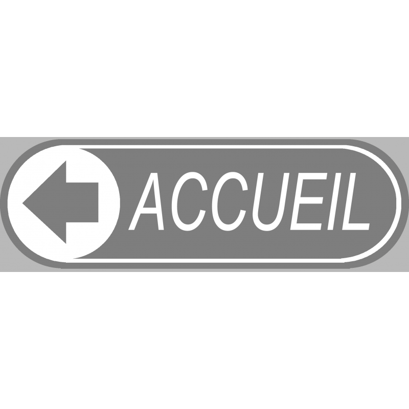 Accueil gris directionnel gauche (19x6cm) - Sticker/autocollant