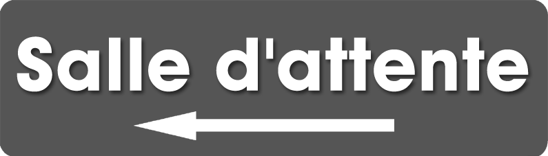 Salle d'attente direction gauche F (20x5.5cm) - Sticker/autocollant