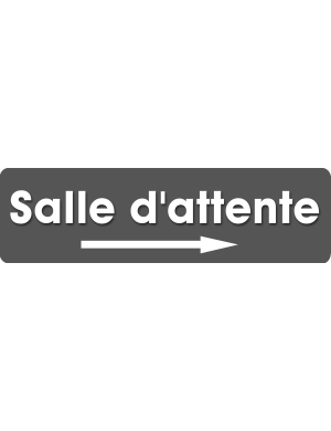 Salle d'attente direction droite F (28x8cm) - Sticker/autocollant