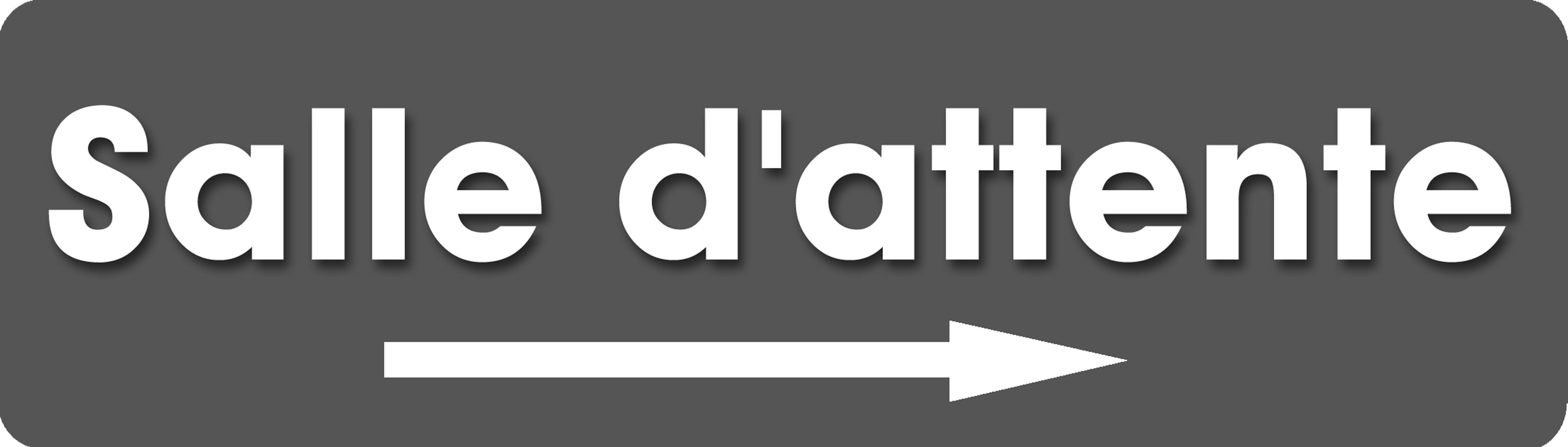 Salle d'attente direction droite F (28x8cm) - Sticker/autocollant